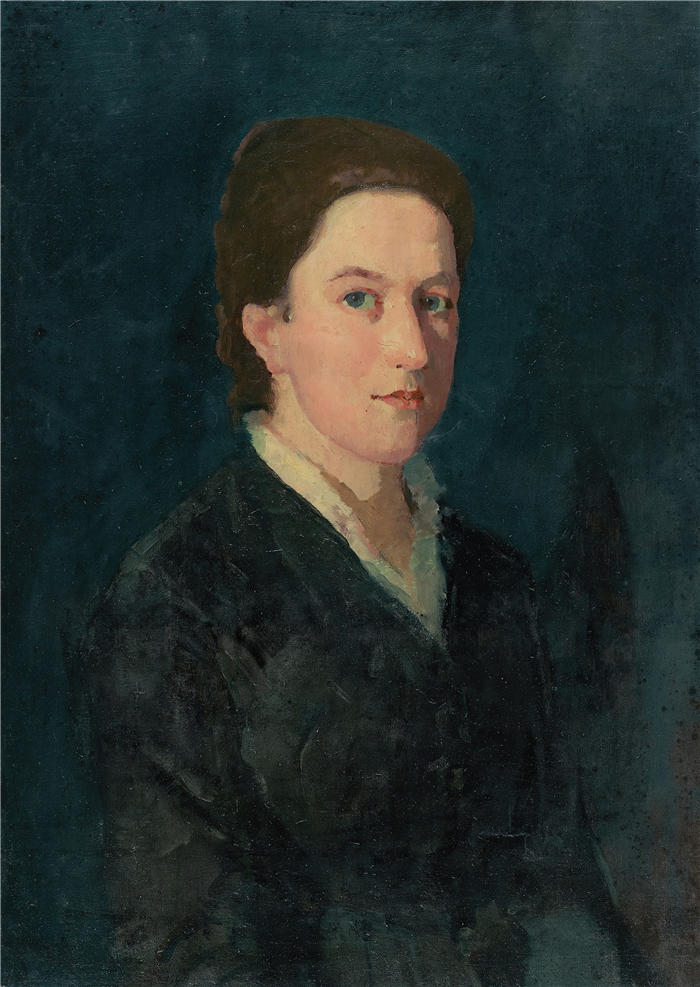费迪南德·霍德勒（Ferdinand Hodler，瑞士画家）高清作品-《一位年轻女士的肖像》