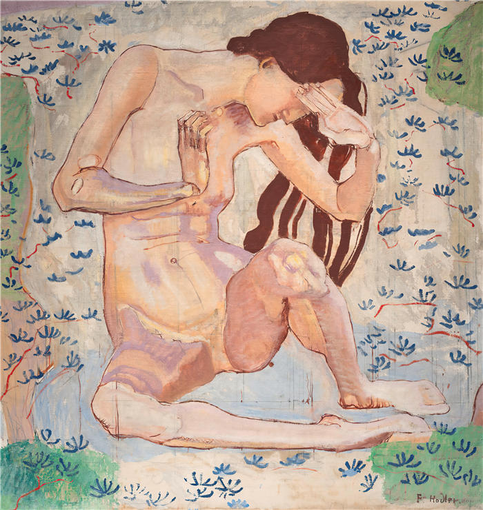 费迪南德·霍德勒(Ferdinand Hodler,瑞士画家)高清作品-《白天学习(1898-1899)》