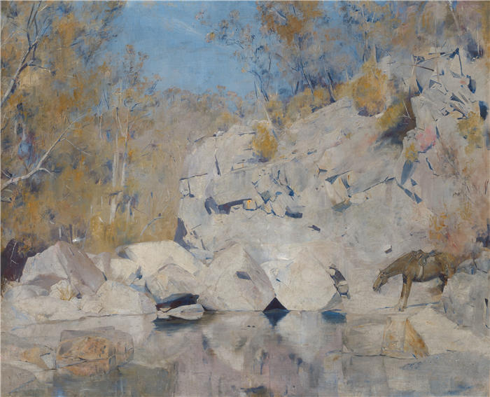 汤姆·罗伯茨（Tom Roberts，澳大利亚画家）高清作品-《在麦金太尔的一个角落》