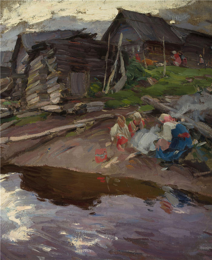 阿尔希波夫（Abram Efimovich Arkhipov，俄罗斯画家）作品-晚上