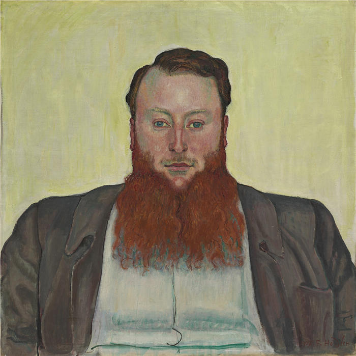 费迪南德·霍德勒(Ferdinand Hodler,瑞士画家)高清作品-《雕塑家詹姆斯·维伯特 (1907)》