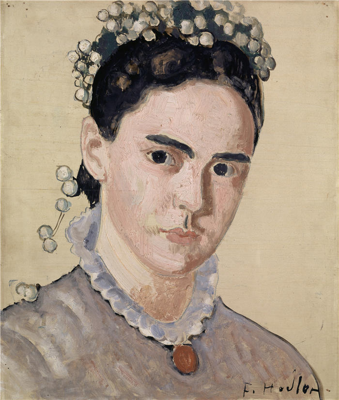 费迪南德·霍德勒（Ferdinand Hodler，瑞士画家）高清作品-《玛丽·埃莉斯·伯恩哈德-霍德勒的肖像（1917 年）》