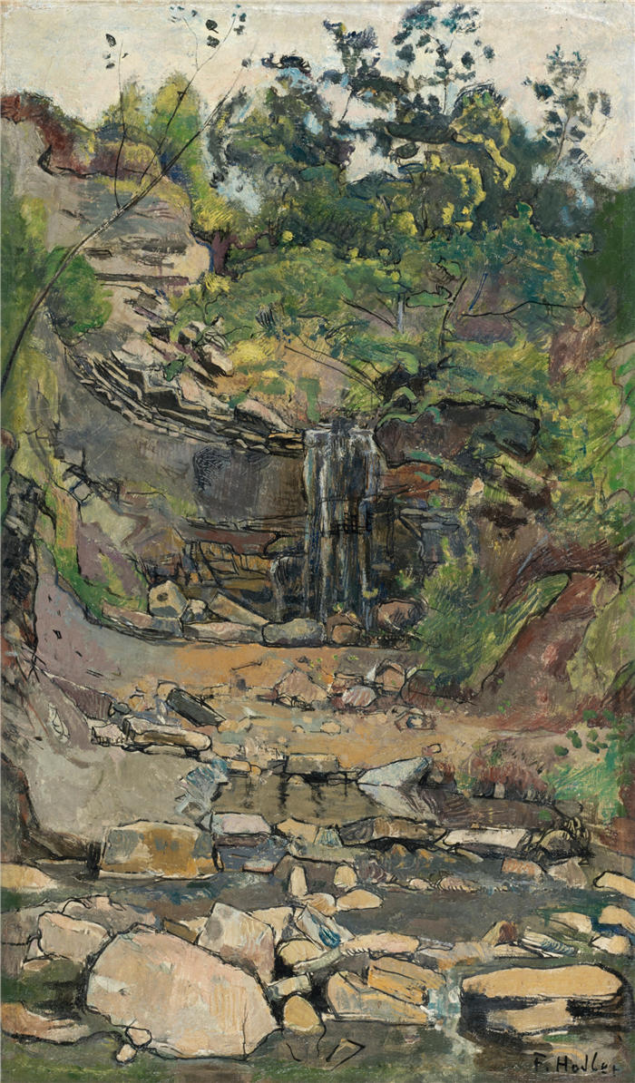 费迪南德·霍德勒（Ferdinand Hodler，瑞士画家）高清作品-《萨沃伊地区的瀑布》