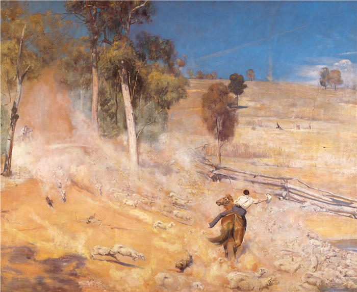 汤姆·罗伯茨（Tom Roberts，澳大利亚画家）高清作品-《分手！(1891)》