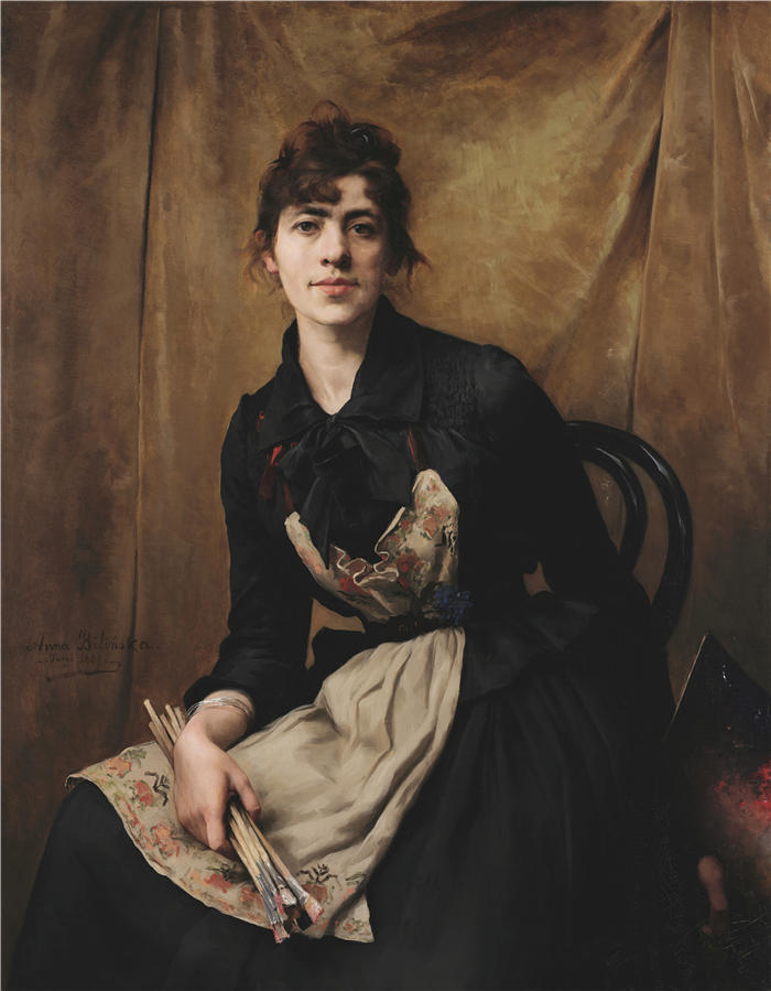 安娜·比林斯卡（Anna Bilińska，波兰画家）高清作品 -自画像 (1887)