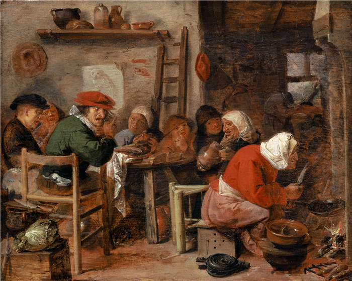 阿德里安·布劳尔(Adriaen Brouwer,荷兰画家)-高清作品-《做煎饼的女人(1630 年代)》
