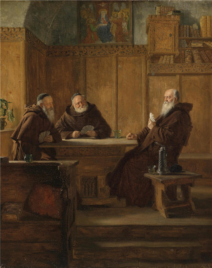 爱德华·冯·格鲁茨纳 ( Eduard von Grützner,德国画家 )高清作品-《音乐节 (1892)》