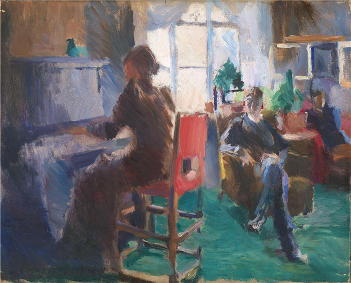 哈丽特·贝克尔（Harriet Backer，挪威画家）高清作品-《钢琴 (1894)》