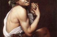 卡拉瓦乔《年轻的酒神巴克斯在病中》 卡拉瓦乔油画作品 意
