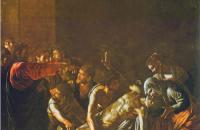 卡拉瓦乔《拉撒路的复活》 卡拉瓦乔油画作品 意大利