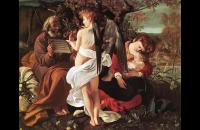 卡拉瓦乔《逃往埃及途中歇息》 卡拉瓦乔油画作品 意大利