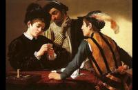 前1000幅世界名画-卡拉瓦乔《纸牌作弊老手》 卡拉瓦乔油画作品 意大利