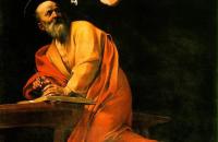 卡拉瓦乔《圣马太和天使》 卡拉瓦乔油画作品 意大利