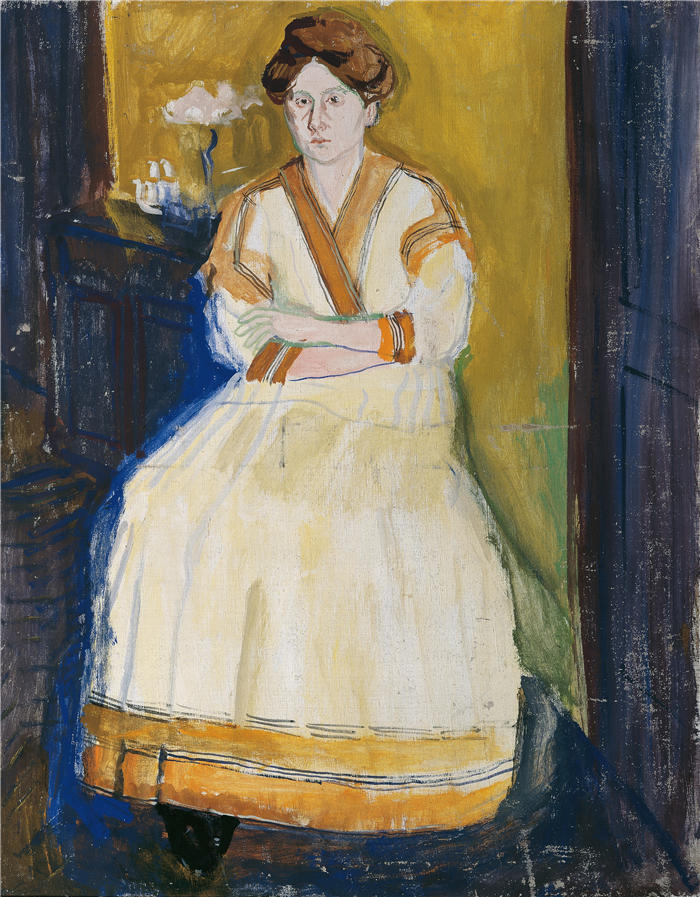 理查德·格斯特(Richard Gerstl,奥地利画家)高清作品-《玛蒂尔德勋伯格 (1907)》