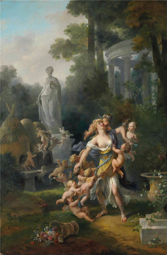 让-弗雷德里克·沙尔（Jean-Frédéric Sc​​hall，法国画家）高清作品-《丘比特的蜂巢（1810）》