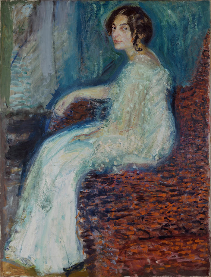 理查德·格斯特（Richard Gerstl，奥地利画家）高清作品-《亨利卡·科恩的肖像（1908 年）》