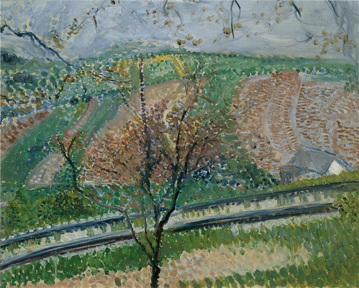 理查德·格斯特（Richard Gerstl，奥地利画家）高清作品-《齿轮铁路到卡伦伯格的路线（1907年）》