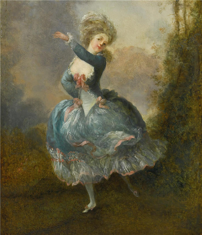 让-弗雷德里克·沙尔(Jean-Frédéric Schall,法国画家)高清作品-《Mademoiselle Duthé 跳舞》