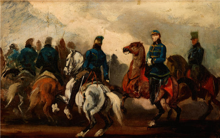 彼得·米哈沃夫斯基（Piotr Michałowski，波兰画家）高清作品-《奥地利轻骑兵支队（1837-1840）》