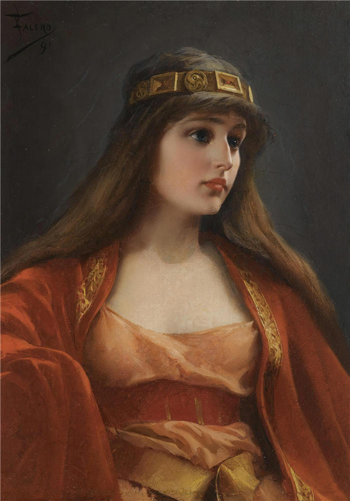 路易斯·里卡多·法莱罗（Luis Ricardo Falero，西班牙画家）高清作品-《贝都因女孩 (1891)》