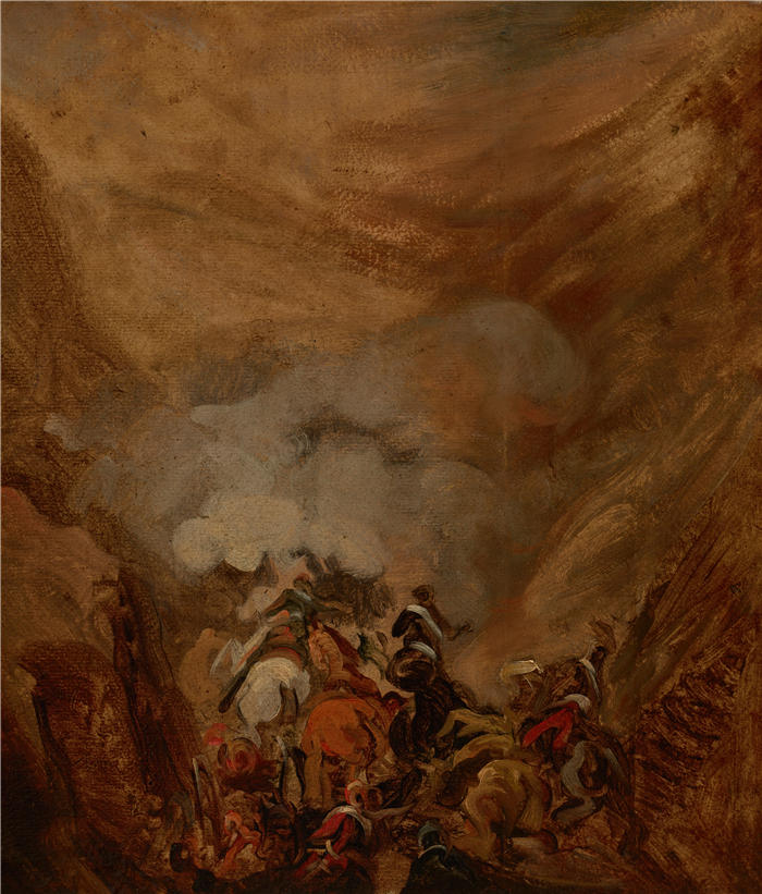 彼得·米哈沃夫斯基（Piotr Michałowski，波兰画家）高清作品-《在索莫谢拉峡谷冲锋（1837 年）》