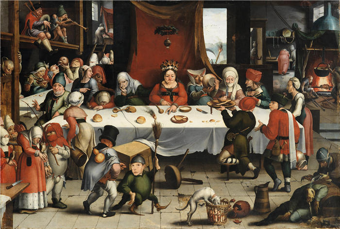 弗兰斯·维贝克（ Frans Verbeeck ，佛兰芒画家）高清作品-滑稽的盛宴（1550）