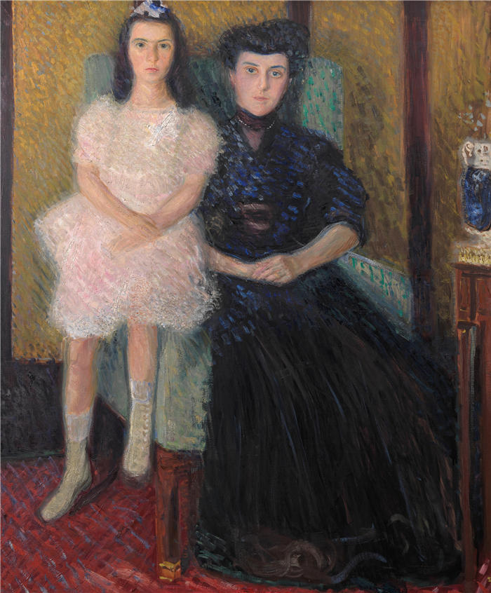 理查德·格斯特(Richard Gerstl,奥地利画家)高清作品-《母女(1906)》