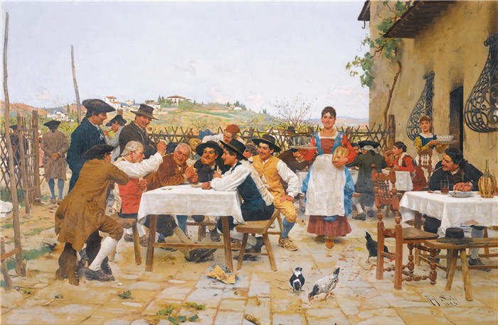 拉斐尔·索比（Raffaello Sorbi，意大利画家）高清作品-《获胜的手（1885）》