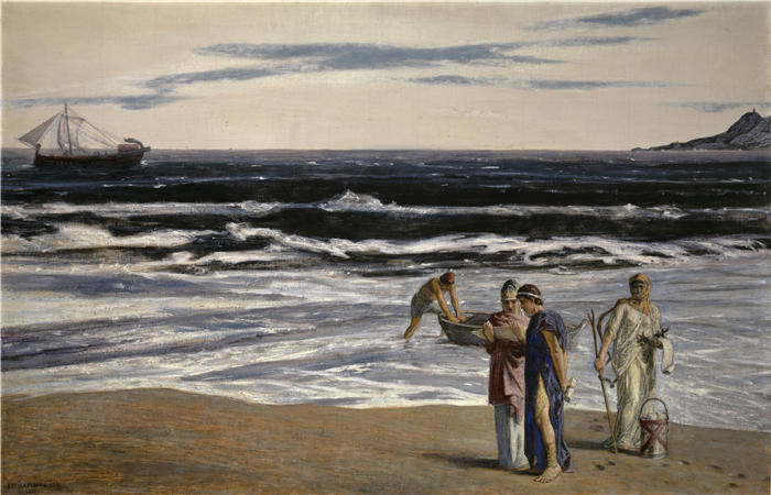 恩斯特·施蒂克伯格（Ernst Stückelberg，瑞士画家）高清作品-《给塔奎尼亚人民的厄里斯利安讯息（1891 年）》