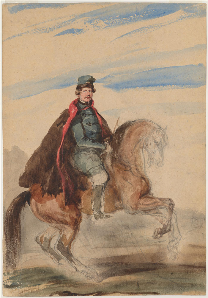 彼得·米哈沃夫斯基（Piotr Michałowski，波兰画家）高清作品-《Leon Sapieha (1845 - 1848) 的马术肖像》