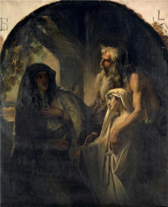 恩斯特·施蒂克伯格（Ernst Stückelberg，瑞士画家）高清作品-《先知以利亚引导(1852)》