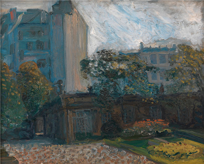 理查德·格斯特（Richard Gerstl，奥地利画家）高清作品-《维也纳列支敦士登宫庭院（1907年）》
