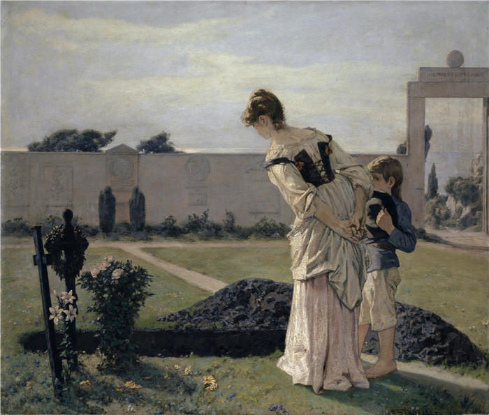 恩斯特·施蒂克伯格（Ernst Stückelberg，瑞士画家）高清作品-《坟墓 (1891)》