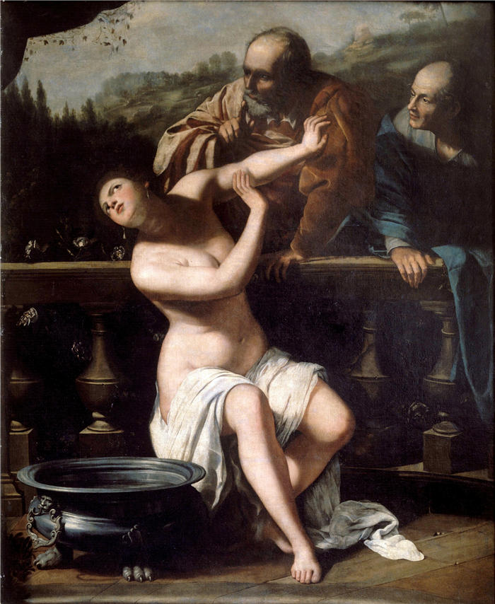 阿特米希娅·津迪勒奇(Artemisia Gentileschi, 意大利画家)高清作品-《苏珊娜和长老们 (1649)》