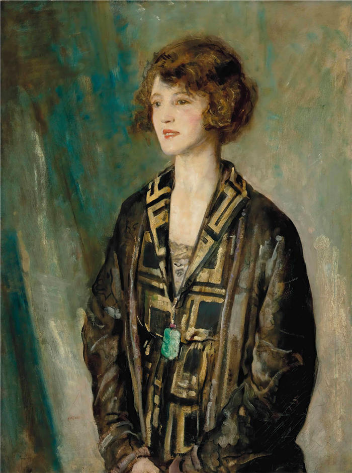 安布罗斯·麦克沃伊(Ambrose McEvoy,英国画家)作品-Charles Romer-Williams 夫人的肖像