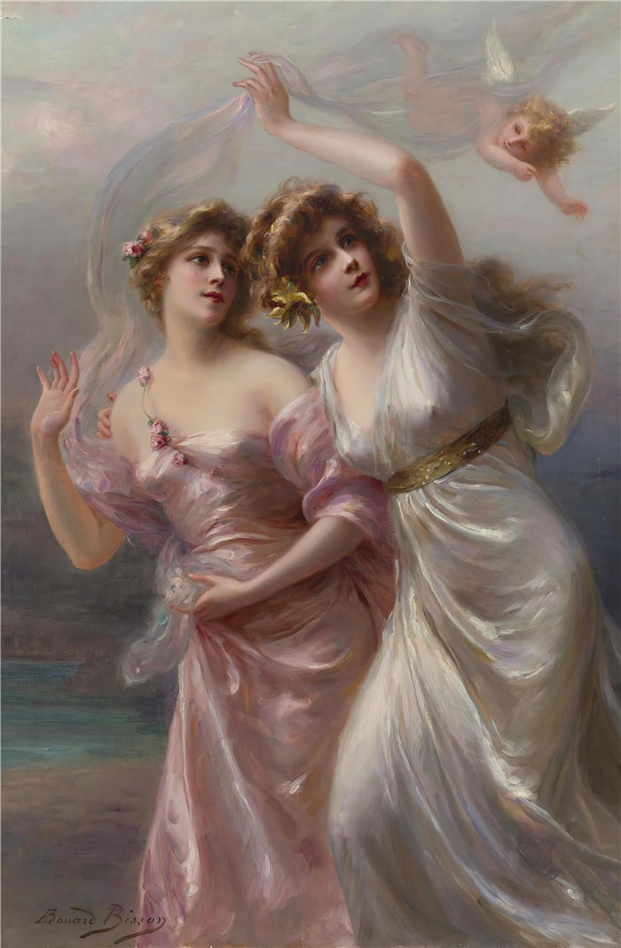 爱德华·比松（Edouard Bisson，法国画家）作品-爱的使者