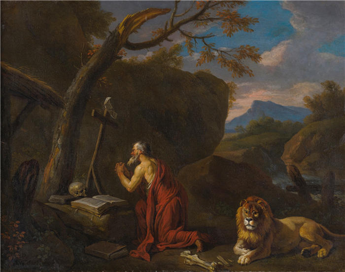 彼得·范·布洛门（Pieter van Bloemen，佛兰德画家，1657 – 1720年）作品-忏悔的圣杰罗姆