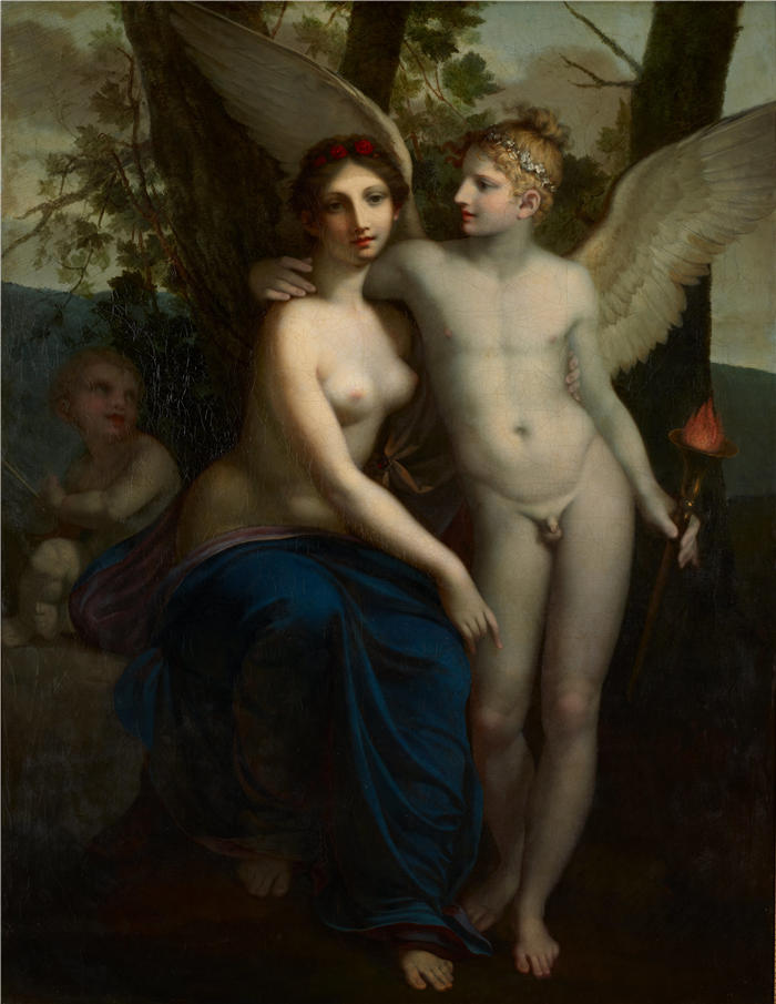皮埃尔-保罗·普鲁东(Pierre-Paul Prud,法国画家)高清作品-《爱与友谊的联盟(约 1793 年)》