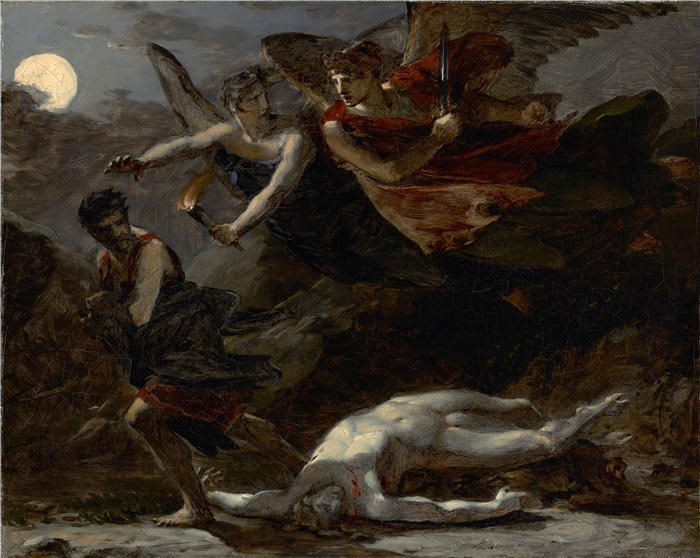 皮埃尔-保罗·普鲁东（Pierre-Paul Prud，法国画家）高清作品-《追求犯 罪的正义与神 圣 复 仇（约 1805-1806 年）》