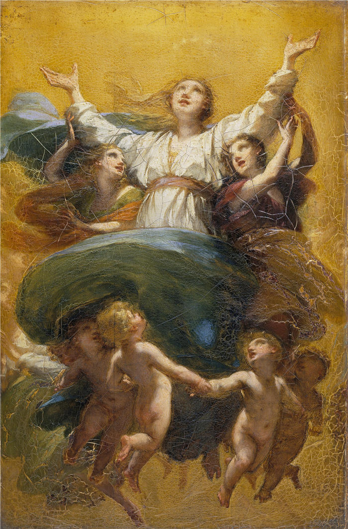 皮埃尔-保罗·普鲁东(Pierre-Paul Prud,法国画家)高清作品-《圣母升天(c. 1816 - 1819)》