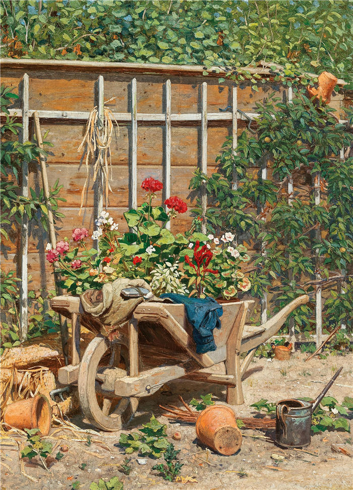 雨果·查尔蒙（Hugo Charlemont，奥地利画家）高清作品-《栀子花》
