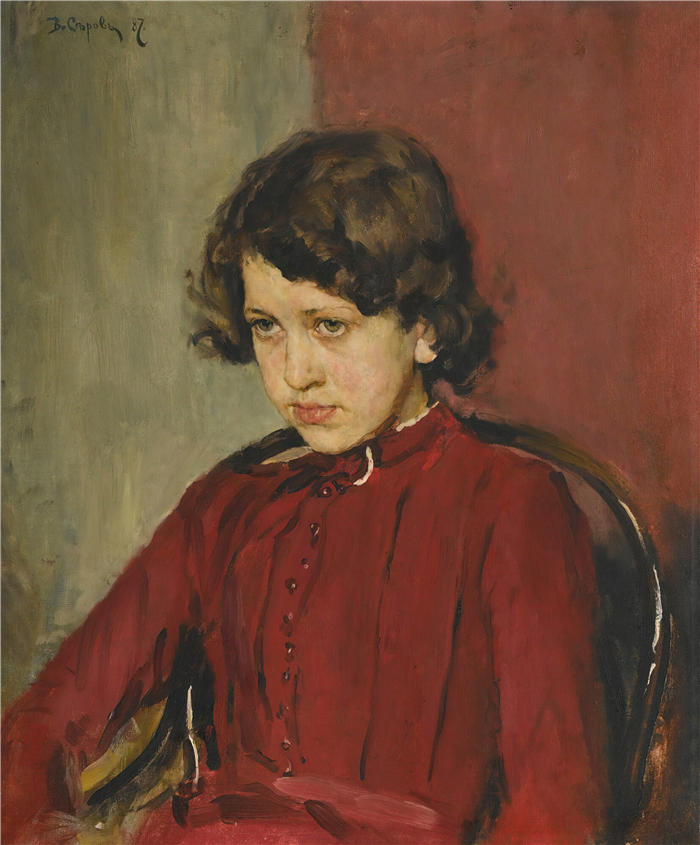 谢罗夫(Валентин Александрович Серов，俄罗斯画家) 作品-《普拉斯科维亚·阿纳托利耶夫娜·马蒙托娃的肖像（1887 年）》