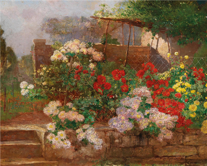 雨果·查尔蒙（Hugo Charlemont，奥地利画家）高清作品-《布里奥尼花园》