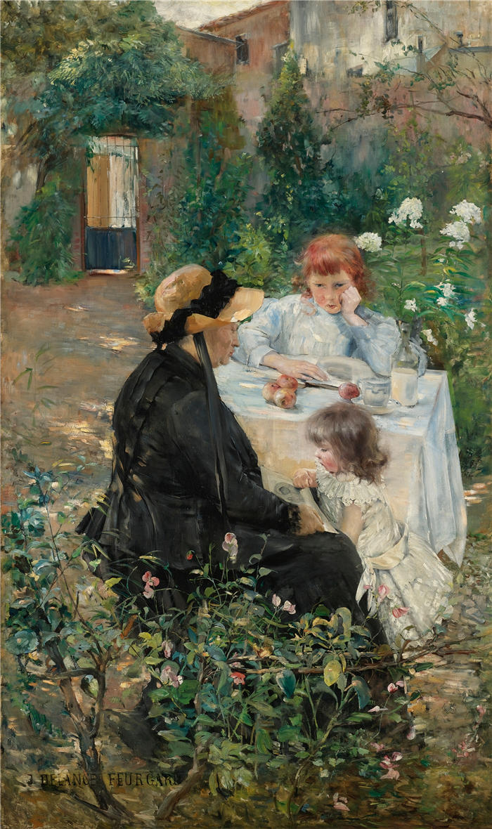 朱莉·德兰斯-弗尔加德（Julie Delance-Feurgard，法国，1859-1892 年）作品-在花园里