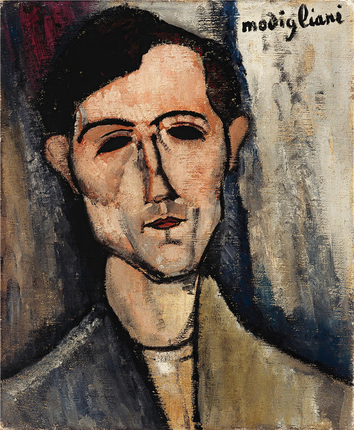 阿米迪奥·莫迪利亚尼（Amedeo Modigliani，意大利画家）高清作品-《一个男人 (1916)》