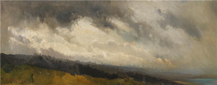 卡尔·劳普（Karl Raupp，德国画家）高清下载-《奇姆湖上的雷雨（1875）》