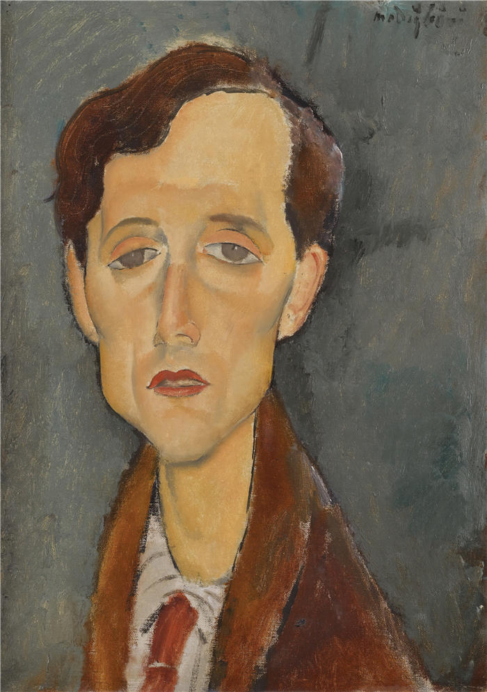 阿米迪奥·莫迪利亚尼（Amedeo Modigliani，意大利画家）高清作品-《弗兰斯·海伦斯的肖像》