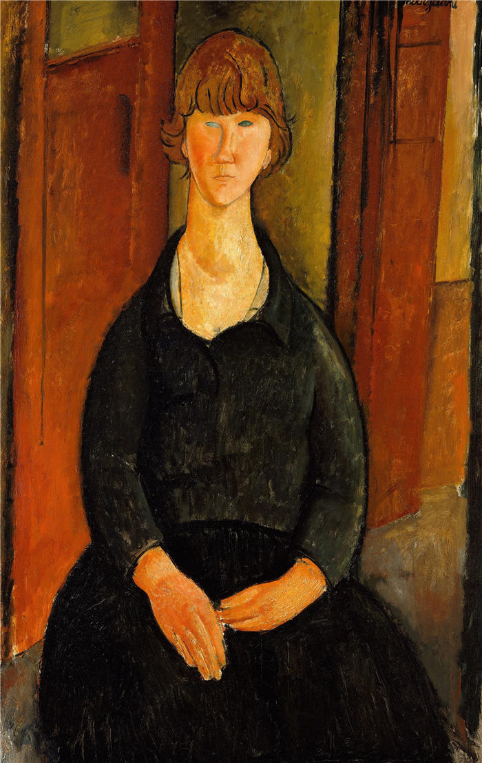 阿米迪奥·莫迪利亚尼（Amedeo Modigliani，意大利画家）高清作品-《花商 (1919)》