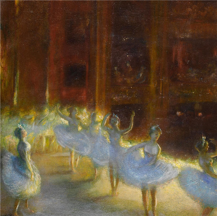 加斯顿·拉图什（Gaston La Touche，法国画家）高清作品-《芭蕾舞团》