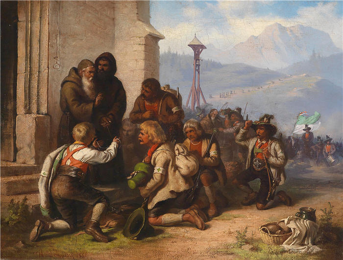 阿洛伊斯·舍恩 (Alois Schönn,奥地利画家)高清作品-《 蒂罗尔朝圣者》